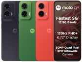 Il Moto G35 5G è disponibile nelle colorazioni Leaf Green, Midnight Black e Guava Red (fonte: Motorola)