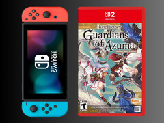 Rune Factory Guardians of Azuma Switch 2 Edition accanto alla console Switch (Fonte immagine: Best Buy con modifica)