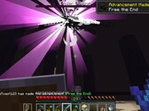 Uno screenshot di un utente che sconfigge l’Ender Dragon in Minecraft
