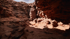 Queste sono sicuramente delle belle rocce. Questa scena è stata renderizzata a 1080p e upscalata a 4K tramite la Super Risoluzione Temporale dell'Unreal Engine 5. (Immagine via Epic Games e Unreal Engine)