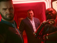 Il protagonista di Cyberpunk 2077 'V' a sinistra, Jackie al centro e Dexter DeShawn a destra. (Fonte: CD Projekt Red)