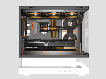 Variante bianca del case Floatron F1 mATX in edizione standard. (Fonte immagine: darkFlash)