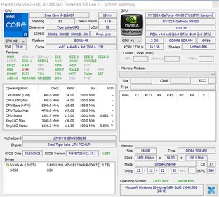 Lenovo ThinkPad T15 Gen2 - HWInfo