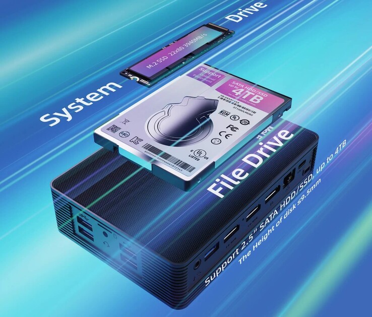 Nonostante le dimensioni ridotte, il mini PC MeLE Quieter HD dispone di spazio sufficiente per un disco SATA da 2,5 pollici.