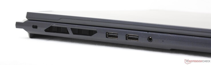 Sinistra: Blocco Kensington, 2x USB-A 3.2 Gen. 2, cuffie da 3,5 mm