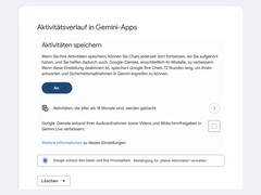 Pagina delle impostazioni di Google che mostra l’opzione «Mantieni attività» attivata