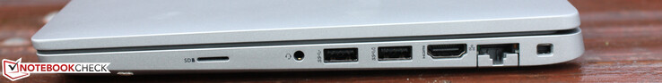 microSD, porta audio combinata, 2x USB-A 3.0, HDMI, RJ45, Dell Secure Lock