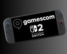 Nintendo Switch 2 mostra il logo del Gamescom (Fonte: Gamescom, Nintendo of America con modifiche)
