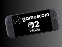 Nintendo Switch 2 mostra il logo del Gamescom (Fonte: Gamescom, Nintendo of America con modifiche)