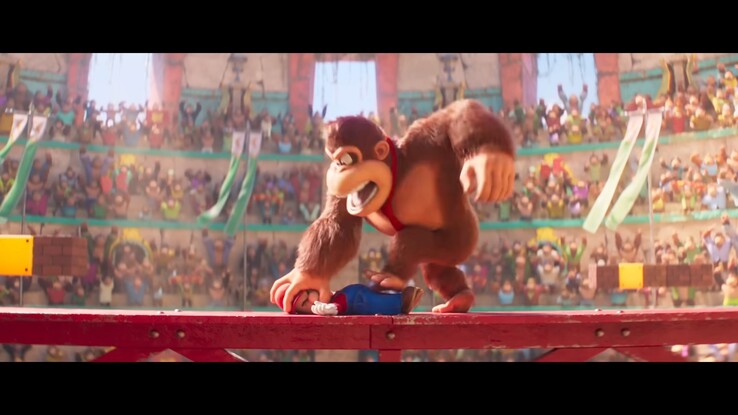 Mario e Donkey Kong combattono nel film The Super Mario Bros. (Fonte immagine: screenshot, UIP Singapore)