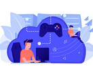 Illustrazione di gioco in cloud con più utenti collegati tramite un'infrastruttura centrale (Fonte immagine: vectorjuice via Freepik)