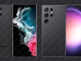 Galaxy S23 Ultra e Galaxy S24 Ultra, da sinistra a destra. (Fonte: @OnLeaks)