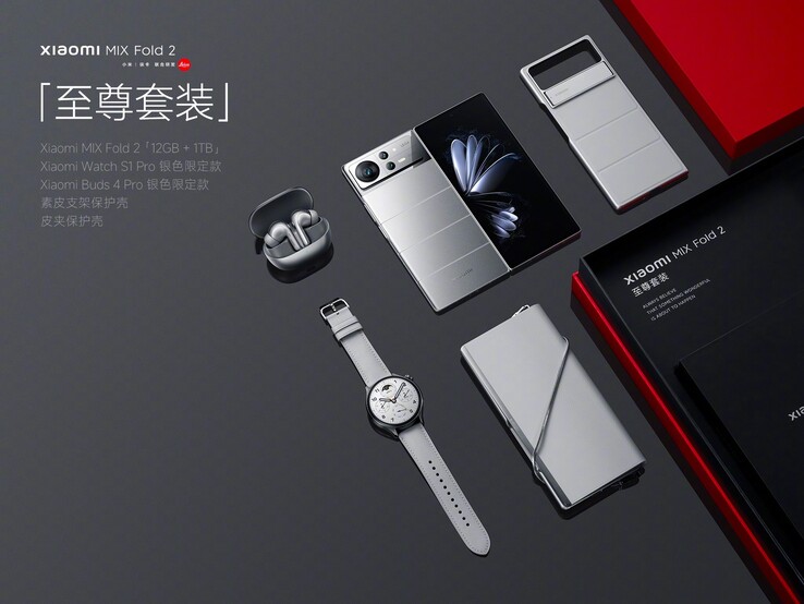 Il modello Moonlight Silver Mix Fold 2 dovrebbe essere dotato di tutto questo. (Fonte: Xiaomi)