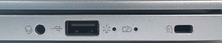 Destra: porta audio combinata, 1x USB 2.0 Type-A, Kensington Lock