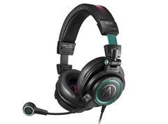 Le cuffie Audio-Technica Hatsune Miku ATH-M50xSTS-USB MIKU sono decorate con elementi di design Miku. (Fonte: Audio-Technica)