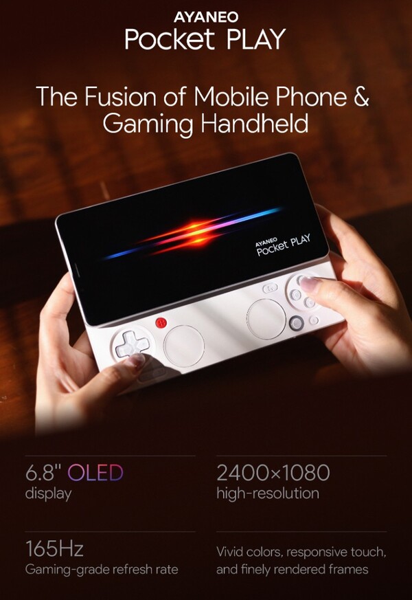 L'Ayaneo Pocket Play avrà una frequenza di aggiornamento di 165Hz. (Fonte: Ayaneo)