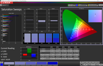 Saturazione (calibrata, spazio colore target: sRGB)