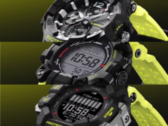 Dall'alto in basso, il Casio G-Shock Gravitymaster GRB300RY-1A9, il Mudman GW9500MRY-1A9 e il Rangeman GPRH1000RY-1A9. (Fonte: Casio)