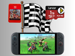 Mario Kart World Switch 2 benchmark di archiviazione (Fonte: Nintendo of America, Lexar con modifiche)