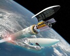 Un'immagine concettuale del Telescopio Spaziale James Webb che si dispiega in orbita (ESA; ritagliata)