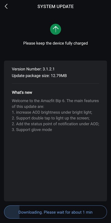 Le note di rilascio per la versione software 3.1.2.1 dello smartwatch Amazfit Bip 6. (Fonte immagine: u/Grand_Permission3151 via Reddit)