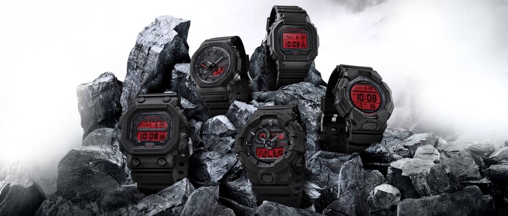 La serie Casio Black and Bold Red comprende cinque orologi. (Fonte: Casio)