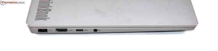 A sinistra: porta di ricarica Slim-Tip, HDMI, USB 3.1 Gen 2 Type-C, jack da 3.5 mm