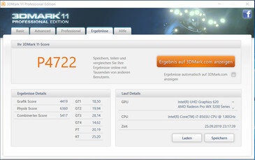 3DMark 11 (collegato alla rete elettrica)