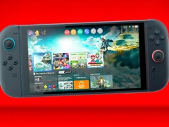 Nintendo Switch 2 con lo sfondo di Legend of Zelda: Tears of the Kingdom. (Fonte immagine: Nash Weedle su X)