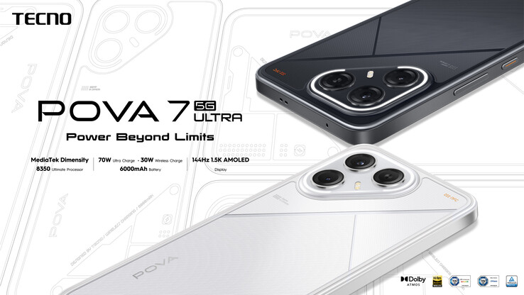 Tecno Pova 7 Ultra 5G ha un display AMOLED da 6,78 pollici e 1,5K (Fonte: Tecno)