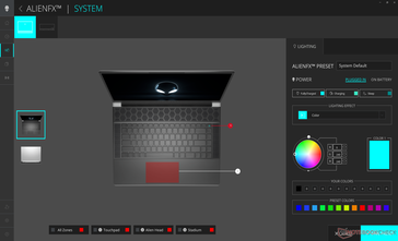 Impostazioni del colore della tastiera, del clickpad e dell'anello RGB