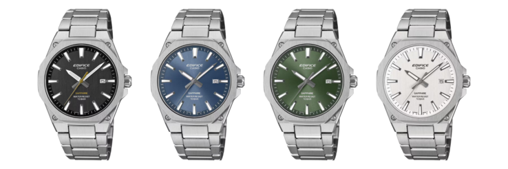 Da sinistra a destra: gli orologi Casio Edifice EFR-SE108D-1A, EFR-SE108D-2A, EFR-SE108D-3A e EFR-SE108D-7A