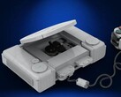 Uno screenshot della console Sony PlayStation 1 realizzata tramite Lego Ideas, completa di controller