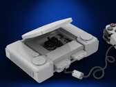 Uno screenshot della console Sony PlayStation 1 realizzata tramite Lego Ideas, completa di controller
