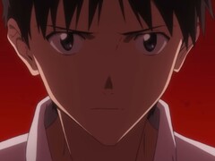 Uno screenshot di Shinji Ikari tratto dal trailer di Evangelion 3.01.01 Thrice Upon a Time