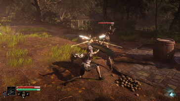 Un'immagine che mostra un combattimento in Steelrising.