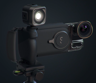 La Shiftcam ProGrip con tutti gli accessori opzionali. (Fonte: Shiftcam)