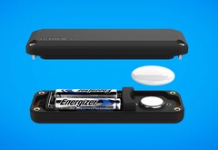 La TimeCapsule alimenta un AirTag Apple con due batterie AA. (Fonte: Elevation Lab)