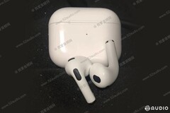 Questo è, apparentemente, l&#039;aspetto degli AirPods 3. (Fonte: 52Audio)