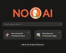La scritta 'No AI' di DuckDuckGo è ben visibile sul motore di ricerca