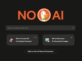 La scritta 'No AI' di DuckDuckGo è ben visibile sul motore di ricerca