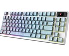 MSI Forge GK600 TKL Wireless Topo Blue edition con contorni topografici stratificati su keycaps PBT blu. (Fonte: MSI)