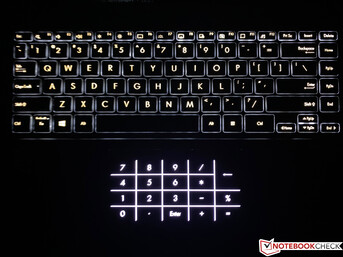 Illuminazione della tastiera e ScreenPad attiva
