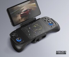 Retroid Dual Screen Add-On collegato a un Retroid Pocket 5. (Fonte: Retroid)