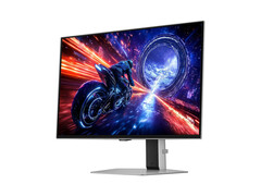 Un&#039;immagine promozionale del monitor da gioco Odyssey OLED G6 500Hz di Samsung su sfondo bianco. (Fonte immagine: Samsung)
