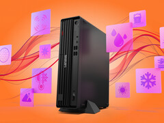 Il ThinkCentre M75s Gen 6 pesa 4,8 kg e misura 336 x 300 x 89 mm.