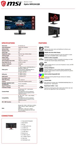 Optix MPG341QR. (Fonte immagine: MSI)