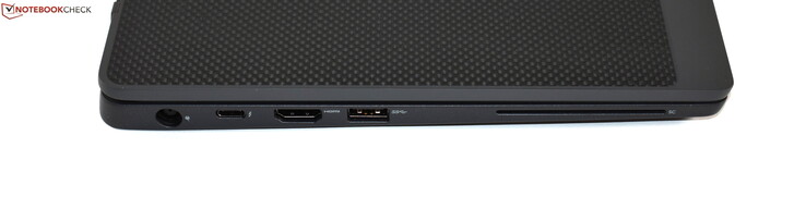 A sinistra: porta di ricarica, Thunderbolt 3, HDMI, USB 3.0 Tipo A