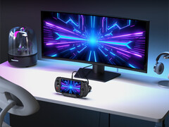 Il GPD Win 5 nel suo dock ufficiale, che GPD vende separatamente per 93 dollari (fonte: GPD)