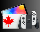 Nintendo Switch OLED con foglia d'acero canadese (Fonte: Nintendo of Canada con modifiche)